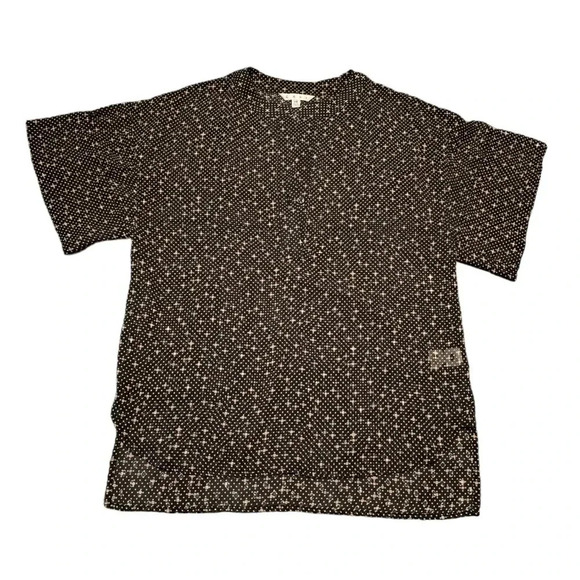 CAbi Sheer Blouse/Shirt - Size XS - Black/Pink Polka Dots - Picture 1 of 4